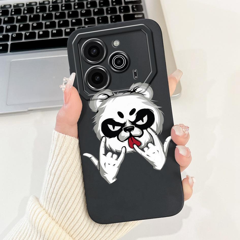 

Pova 6 Case For Tecno Pova 6 Pro 5G Silicone Cover Cute Dinosaur Panda Camera Lens Protector Bumper For Tecno Pova6 Pro LI9 Capa Tecno Pova 6 5G