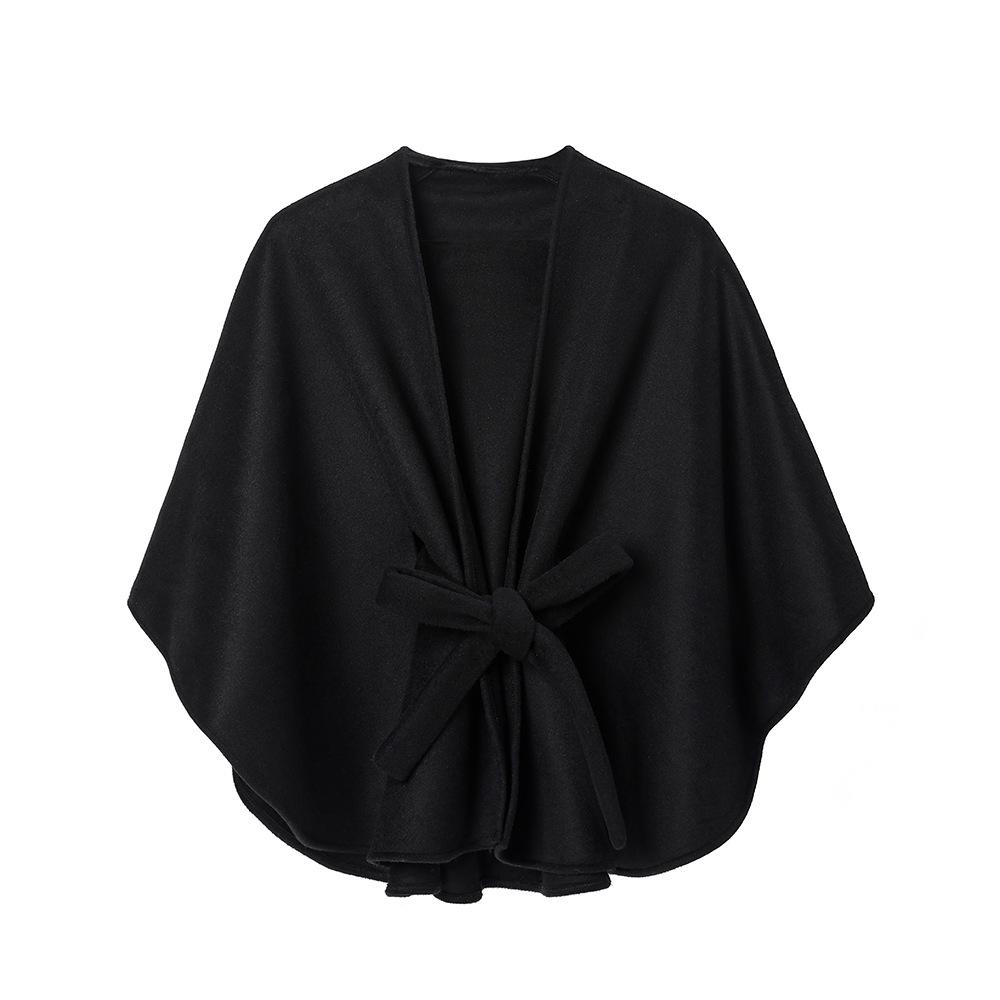Women Double‑Faced Felt Cape Shawl With
