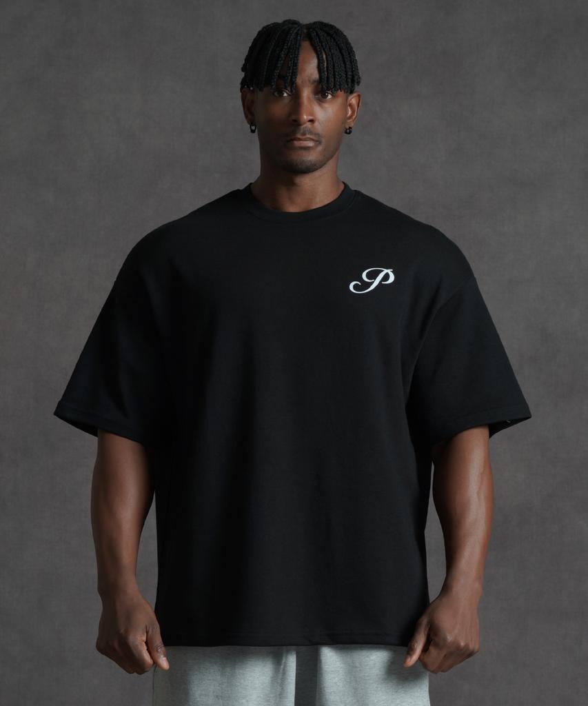 PHERMENON Oversized P Short Sleeve T-Shirt - Black