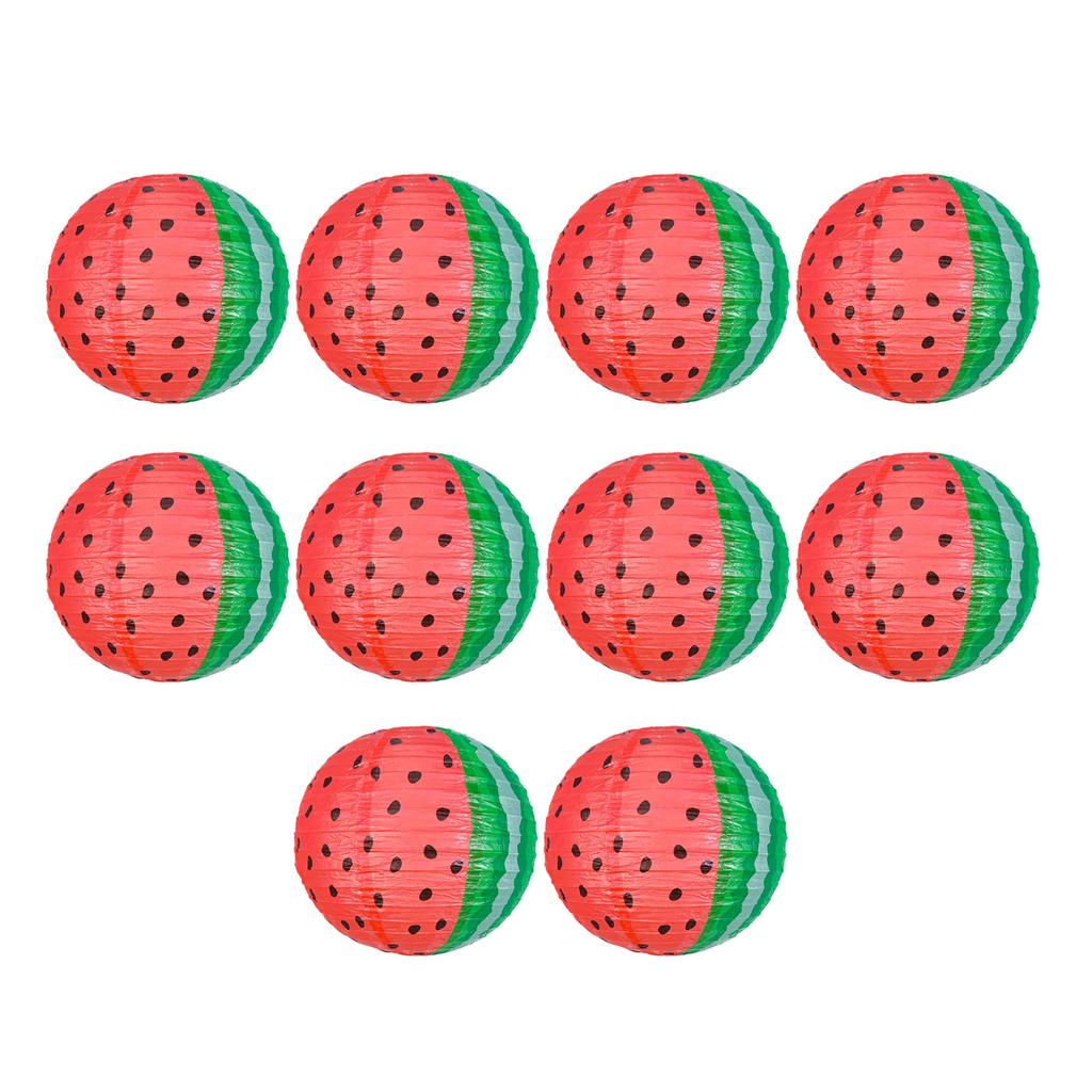 10Pcs Watermelon Festival Lanterns Fruit Theme Decorations for Indoor Outdoor Use Wedding Celebration Accessories