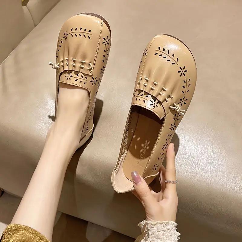 Fashion Green Moccasins White Shoes for Women Low Heel Elegant Woman Flats Dress Fashionable Cheap Clearance Y2k Price Social Wholesale