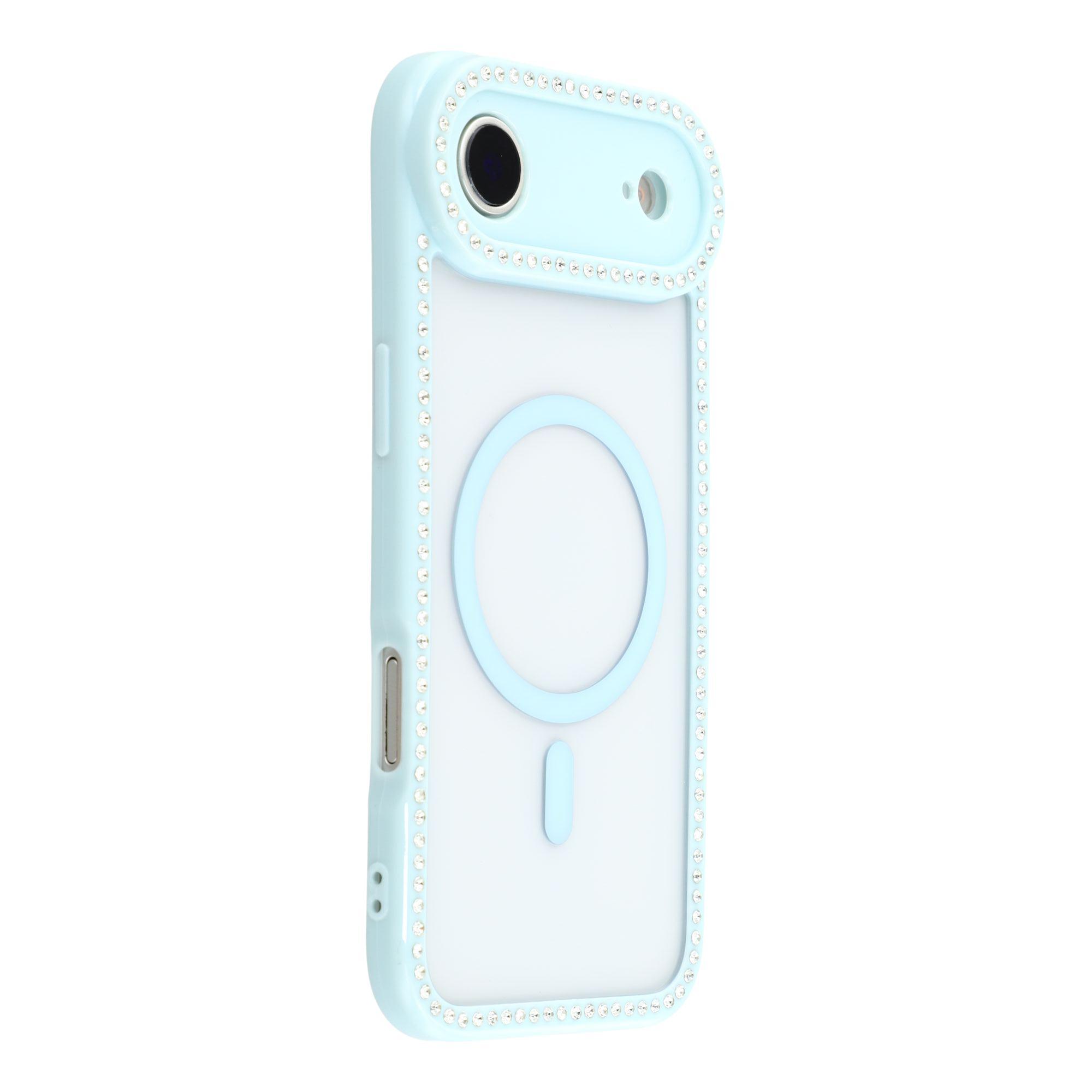 

For iPhone Air Case Compatible with MagSafe Sparkling Rhinestone Decor TPU + PC Clear Phone Back Cover