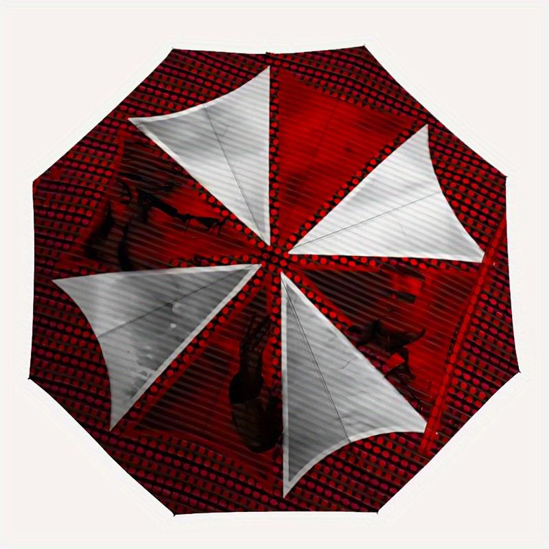 

1pc Resident Evil Umbrella Corporation Auto Open/close, 8-Rib Iron Frame, Compact Folding Umbrella All-Season Portable Umbrella for Travel, Commute