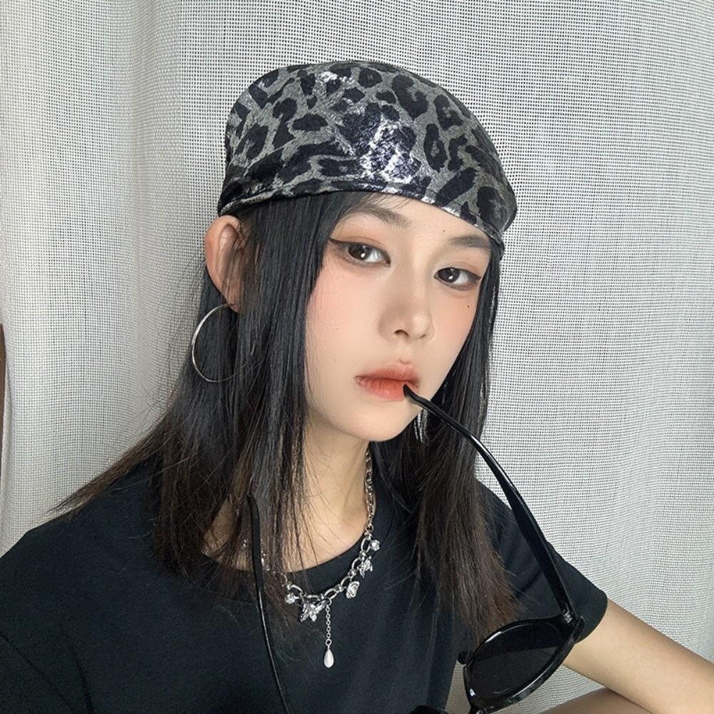 Hip Hop Triangular Headscarf Y2K Punk Bandana Headwear Leopard Print Hair Scarf  Ladies