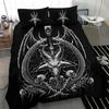 Skull Skeleton Satanic Goat Skull Duvet Cover Set Trophy Demon Breed Bedding Sets Night Blue Pink Satanic Baphomet Quilt Cover