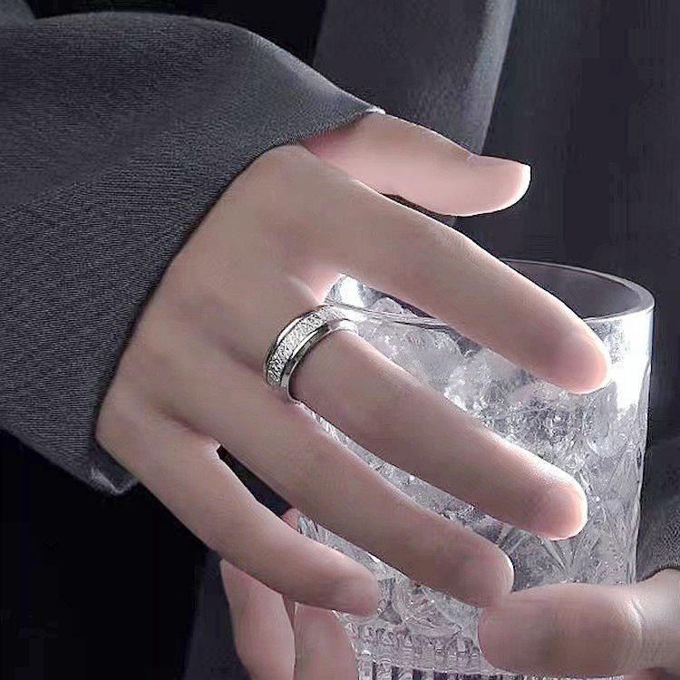 NIHON Fashion Titanium Steel Couple Rings - Versatile Textured Ins Style, European & American Design.