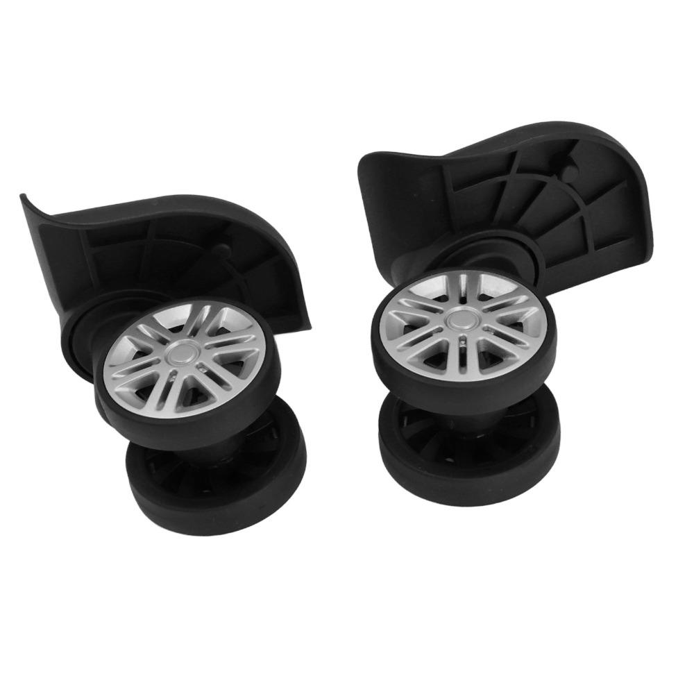 1 Pair Durable Mute Swivel Luggage Wheels Easy Installation Black Suitcase Wheels Replacement Wheels Luggage Repair
