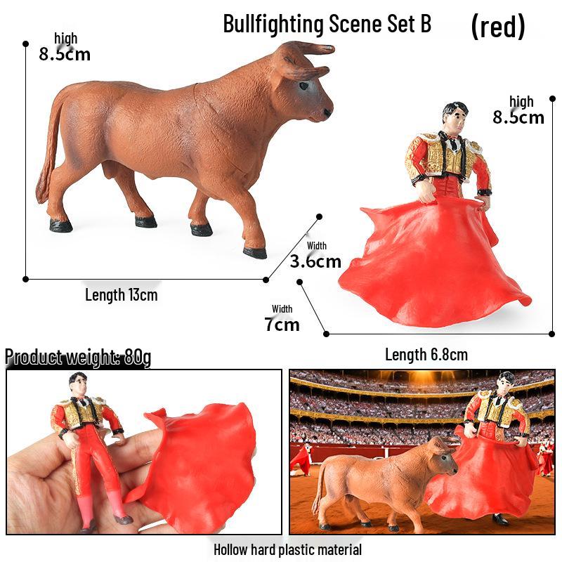 Children's Cognitive Animal Model Toy: Yellow Cow, Buffalo, Rhinoceros, Zebu, Bison, Bull Figurine.