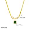 Emerald Sugar Cube Zirconia Light Luxury Choker Necklace Earrings Bracelet Three Piece Set Fashion High-End Jewelry Set