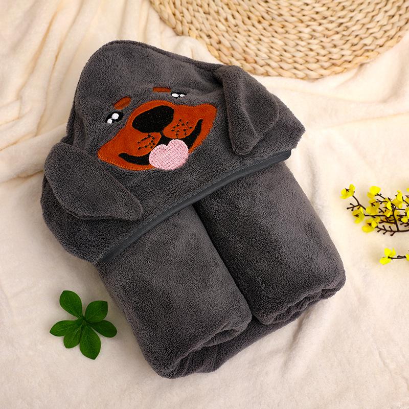 New Spring and Autumn Baby Newborn Swaddling Baby Wrapping Towel Cute Cartoon Cuddle Coral Velvet Hooded Bath Towel