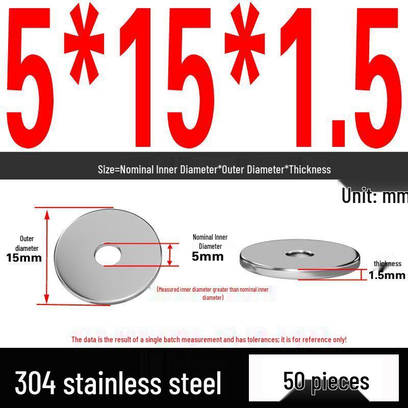 Thickened 304 Stainless Steel Flat Washer Spacer (M2-M36)