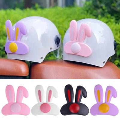 2Pcs Cute Rabbit Ears Helmet Decoration Universal Motorcycle Electric Car Helmet Styling Stickers Cycling Helmet Accessories