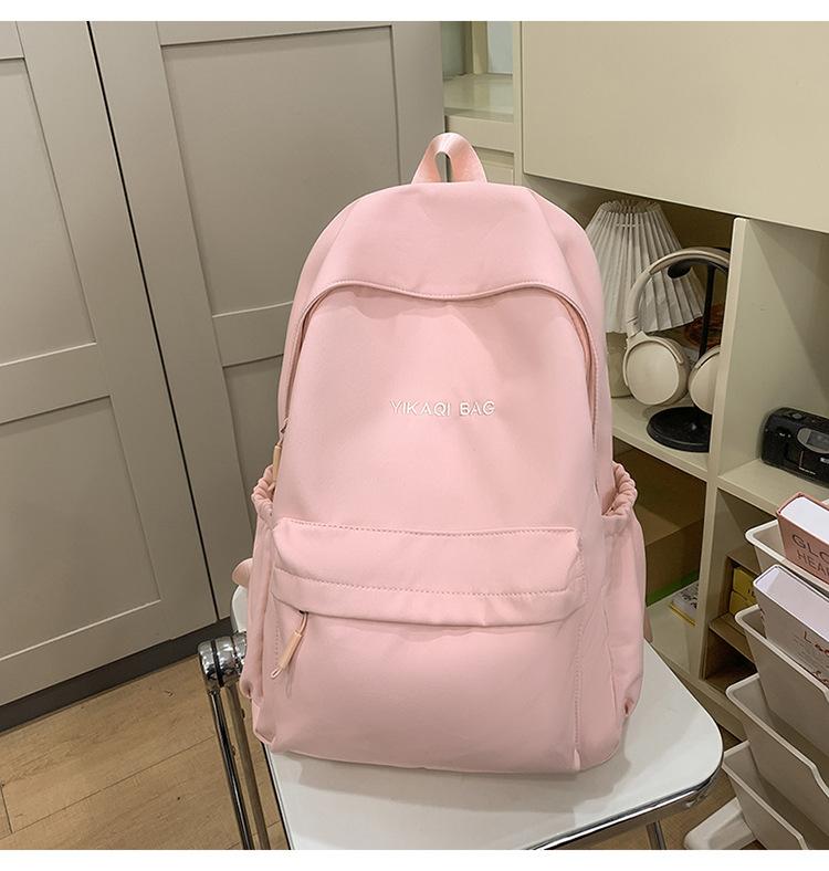 School Bag New Middle and High School Students Sweet Solid Color Large Capacity School Bag Casual Commuting Backpack Versatile Cute Simple Backpack