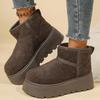 Fashion Non Slip Chunky Platform Snow Boots for Women Short Plush Thick Bottom Winter Ankle Boots Woman Slip On Faux Suede Booties Mujer