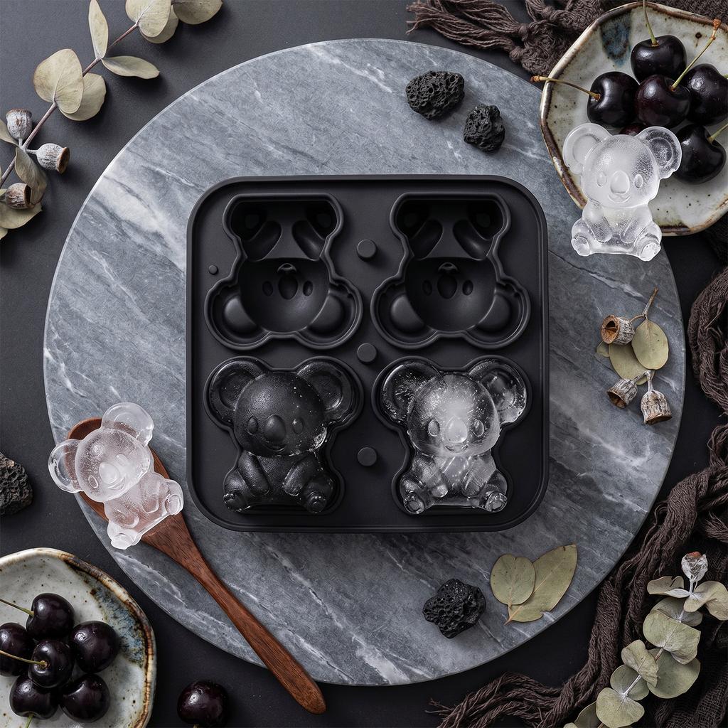 4-Cavity Craft Baking Mould Reusable Silicone Ice Cubes Maker Mould Heat-Resistant for Chocolate Candy Cupcake Topper Decorating