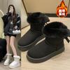 Foreign trade 2025 new wool bow decorative casual women's snow boots thick-soled large-size thermal cotton shoes