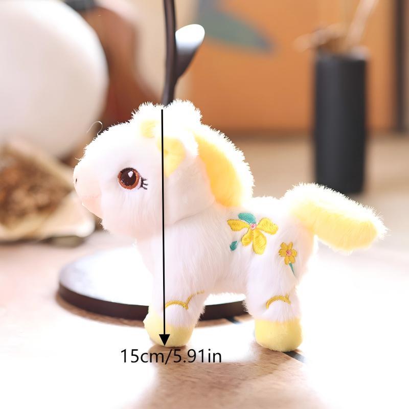 Cute Pony Plush Keychain Cartoon Stuffed Doll Bag Pendant Hanging Decoration  Year Mascot Birthday Gifts