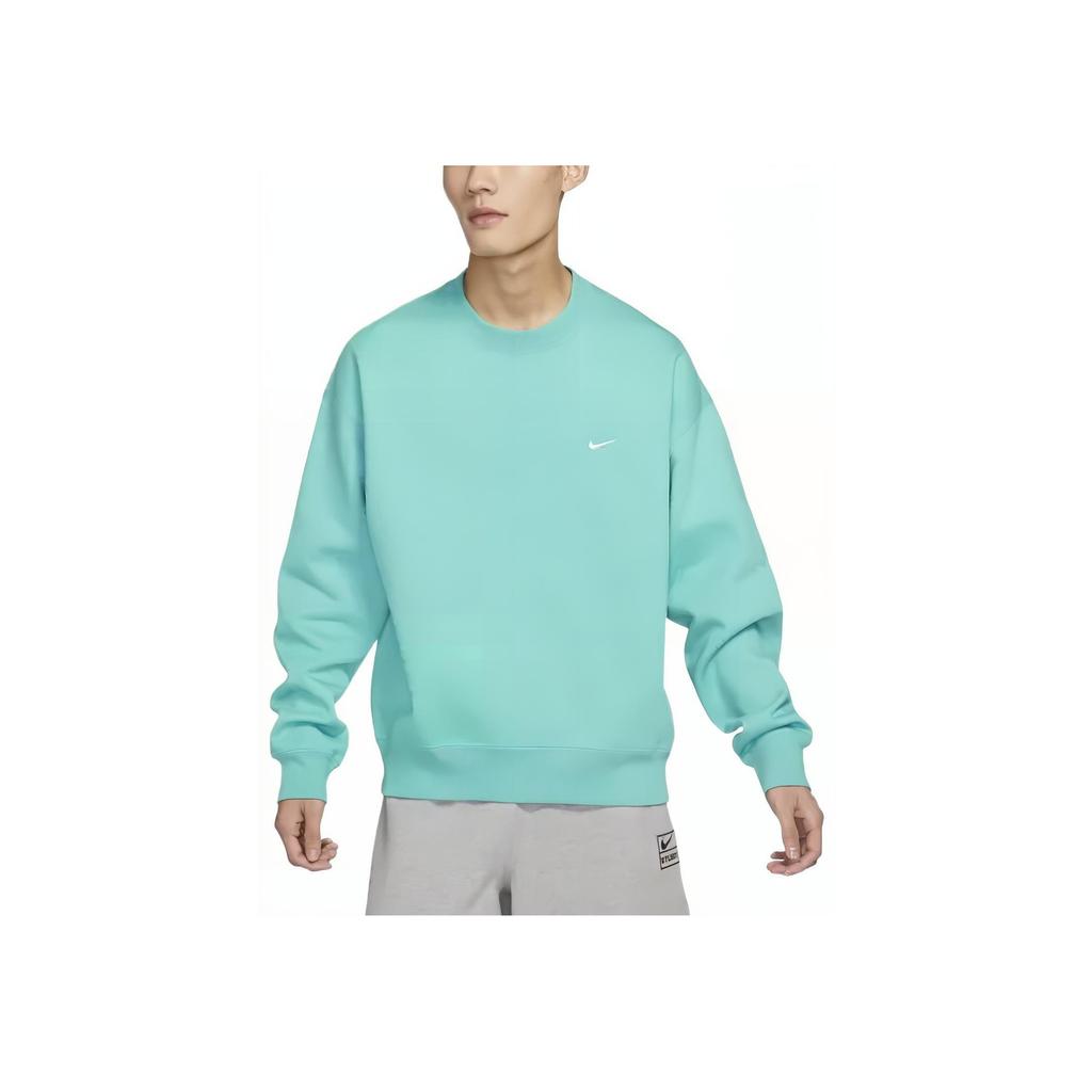 Nike Lab Embroidered Logo Fleece Pullover Sweatshirt Men Tops Teal DA0318-393