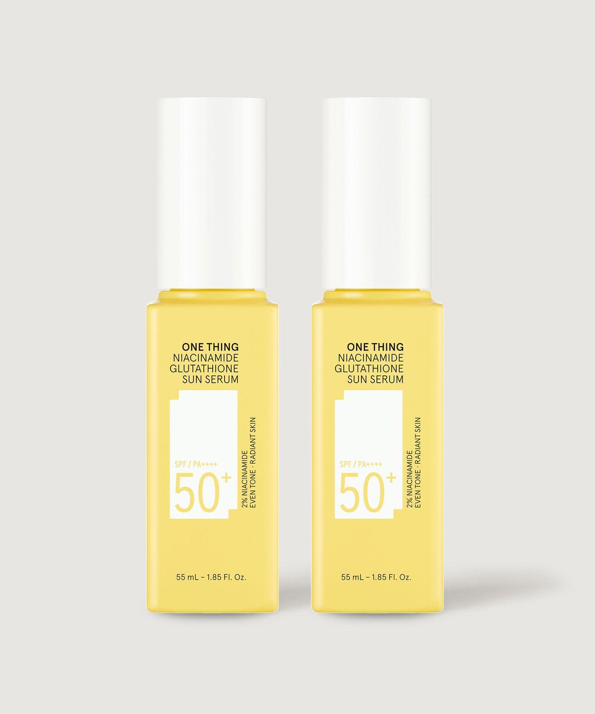 Niacinamide Glutathione Sun Serum 55ml SPF50+ PA++++, 2 Pack