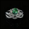 The Same Luxury Water Drop Pear-Shaped Crown Emerald Ring Colored Gemstone Ring Lady