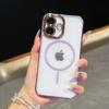 For iPhone 16 Magnetic Case TPU Acrylic Phone Cover with Detachable Lens Frame