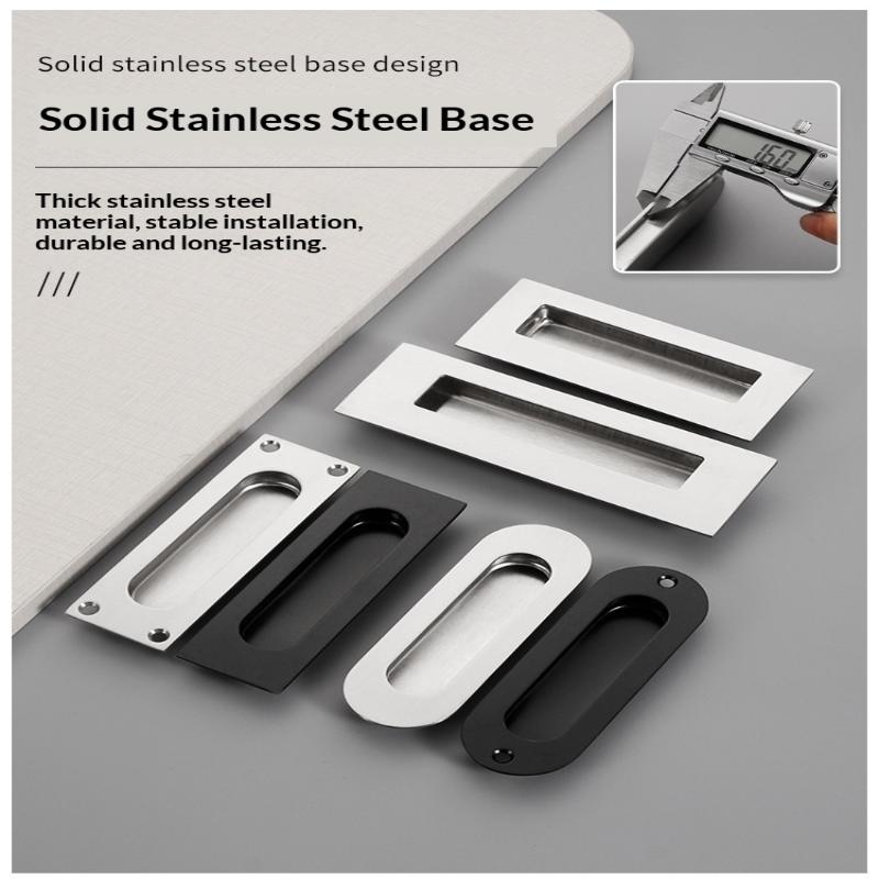 Poignée cachée en acier inoxydable Poignée de porte coulissante intégrée Poignée de tiroir de porte coulissante intégrée Poignée Noir Or Bronze