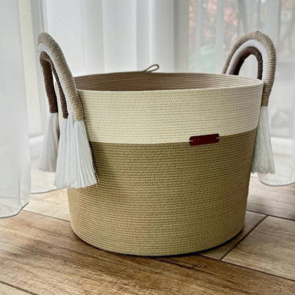 LAUNDRY BASKET 35*28cm TOY BASKET GIFT BASKET ECRU/BEIGE