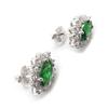 Les Trésors De Lily [J8611] - Silver Earrings 'Victorina' Emerald Green Silver White (rhodium-plated) - 12x8 Mm