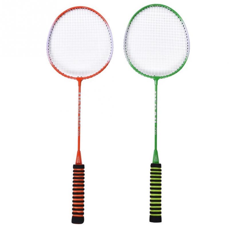 Steel Alloy High Elastic Sponge Handle Badminton Racket Set Training Racquets with Bag