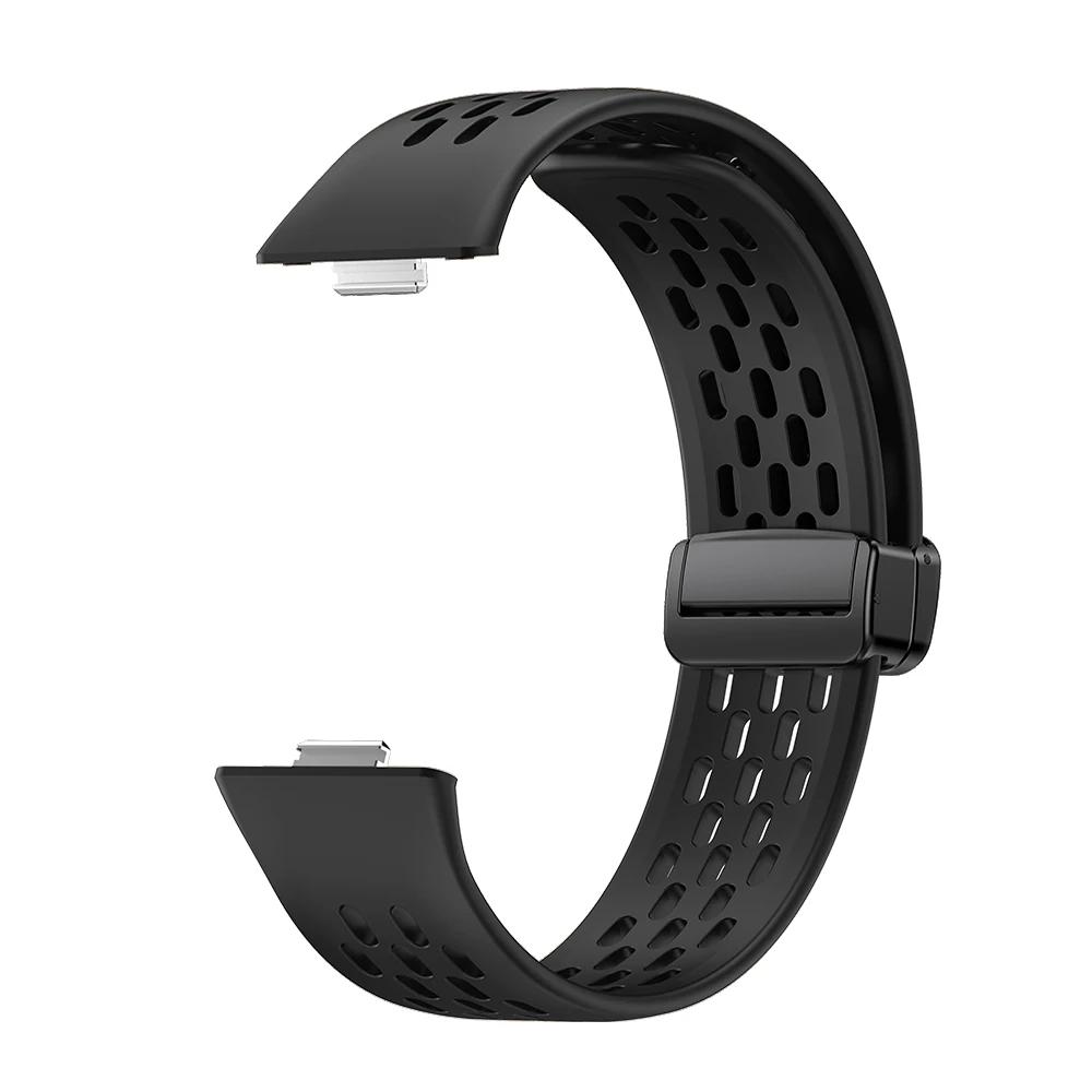 Magnetic D Folding Buckle Silicone Band For Huawei Watch Fit 3 4 4Pro Strap for HUAWEI Fit 3 Fit 4 Fit4Pro Sports Bracelet Belt