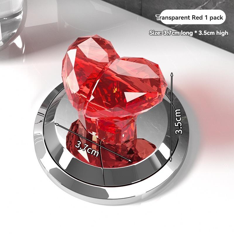 Multifunctional Toilet Press Creative Transparent Heart-shaped Toilet Toilet Tank Button Flush Lift Cover Bathroom Accessories