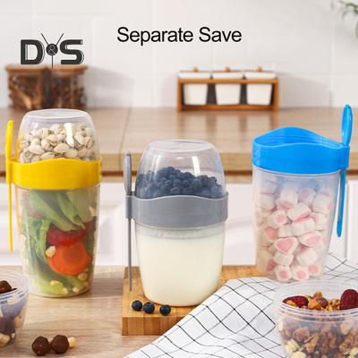 Tragbare Frühstück Haferflocken Müsli Nuss Joghurt Salat Tasse mit Gabel Löffel Doppel Schicht Große Kapazität Soja Milch Tasse Haushalts liefert