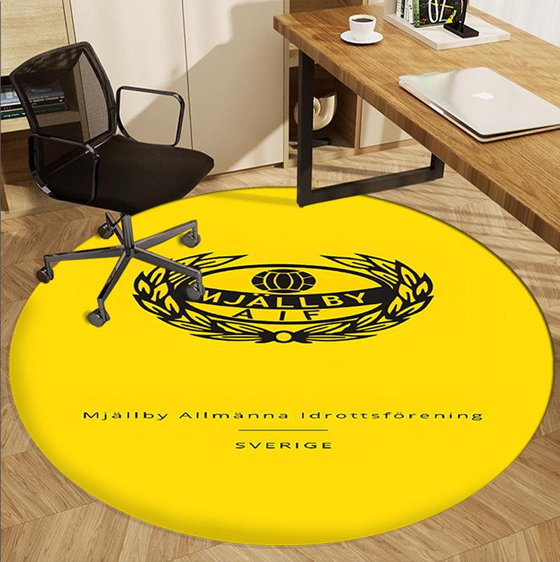 Mjallby AIF Pattern Round Rug, Indoor/Outdoor Mat, for Picnic, Gameroom, Bedroom, Office, Living Room, Home Decor Carpet, Birthday Gift