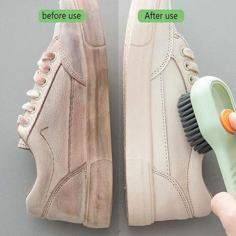 New Clean Brush Soft Bristled Liquid Shoe Brush Long Handle Brush Clothes Brushs Shoe Clothing Board Brushs Household Clean Tool