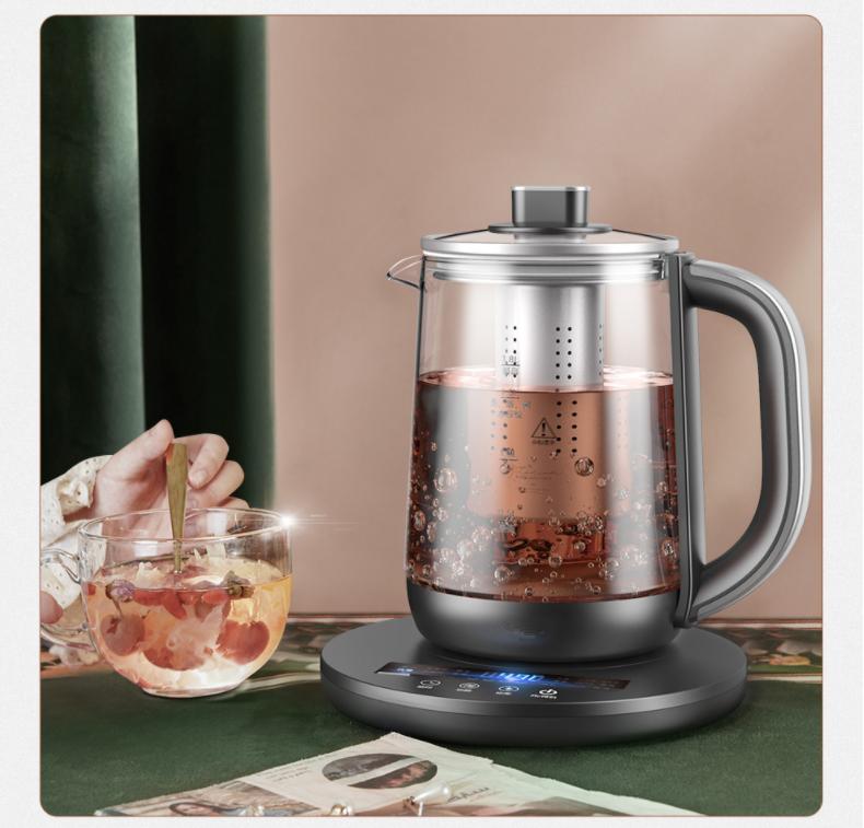 220V 1800ML Household Electric Kettle Glass Titanium Alloy Material Water Boiling Machine Dessert Tea Cooking Pot Multi Cooker