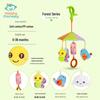 Happy Monkey Rotatable Baby Stroller Toy - Cartoon Umbrella Rattle Pendant for Crib