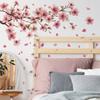 Painted Plum Blossom Petals Self Adhesive Wall Sticker for Bedroom Living Room Background Decor