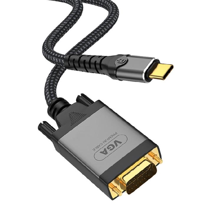 

Видеокабель Type C на VGA 1080P Высокое разрешение USB C на VGA Конвертер Проводная линия с позолоченными разъемами Дизайн 1