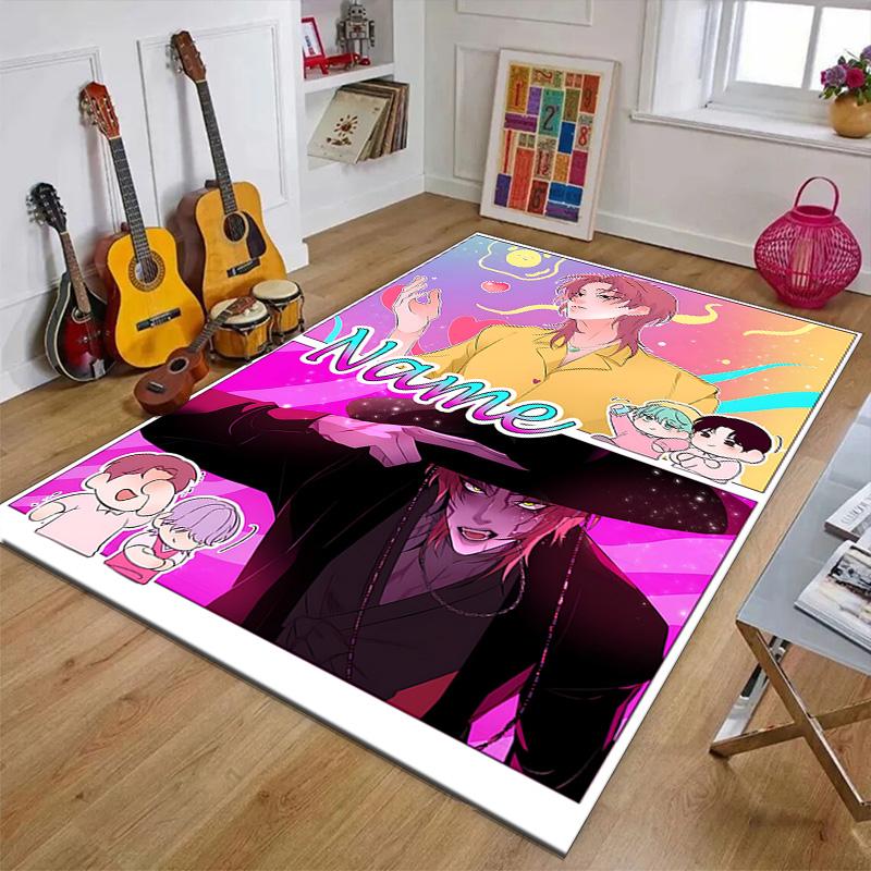 Custom KPop Demon Hunters Mat Personalized Name, Polyester Washable Indoor Entryway Rug, Gift for Christmas, Easter, Thanksgiving Day