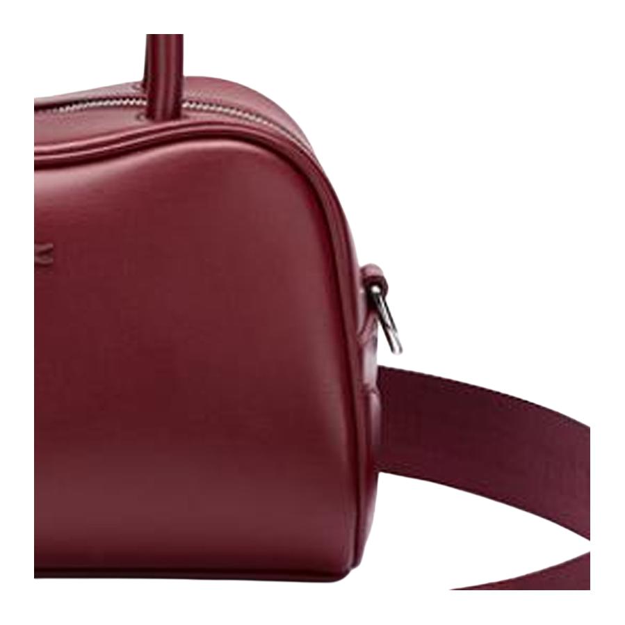 Lacoste Fashion Minimalist Mixed Material Shoulder Tote Bag Medium Women bags Burgundy NF4467FOM96