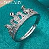 925 Sterling Silber Königin Krone Ring für Damen Mode Charm Schmuck