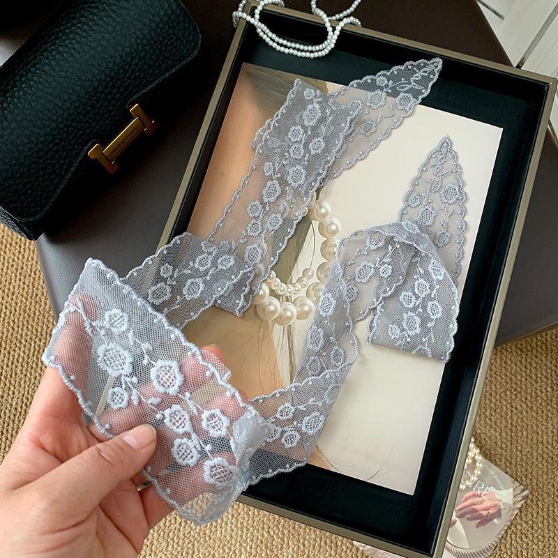 Korean temperament retro lace belt headband long ribbon decorative scarf ins small silk scarf necklace silk scarf women