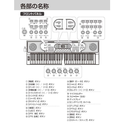 Tokyo Deco 61-Key Portable Digital Piano with Illuminated Keyboard, 200 Tones, 200 Rhythms, 70 Demo Songs, LED Display, Auto-Accompaniment, Practice M