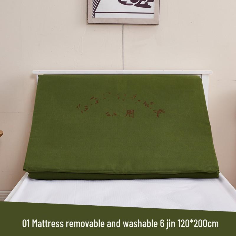 Army Green Student Dormitory Mattress with White Hot Melt Cotton for Military Training