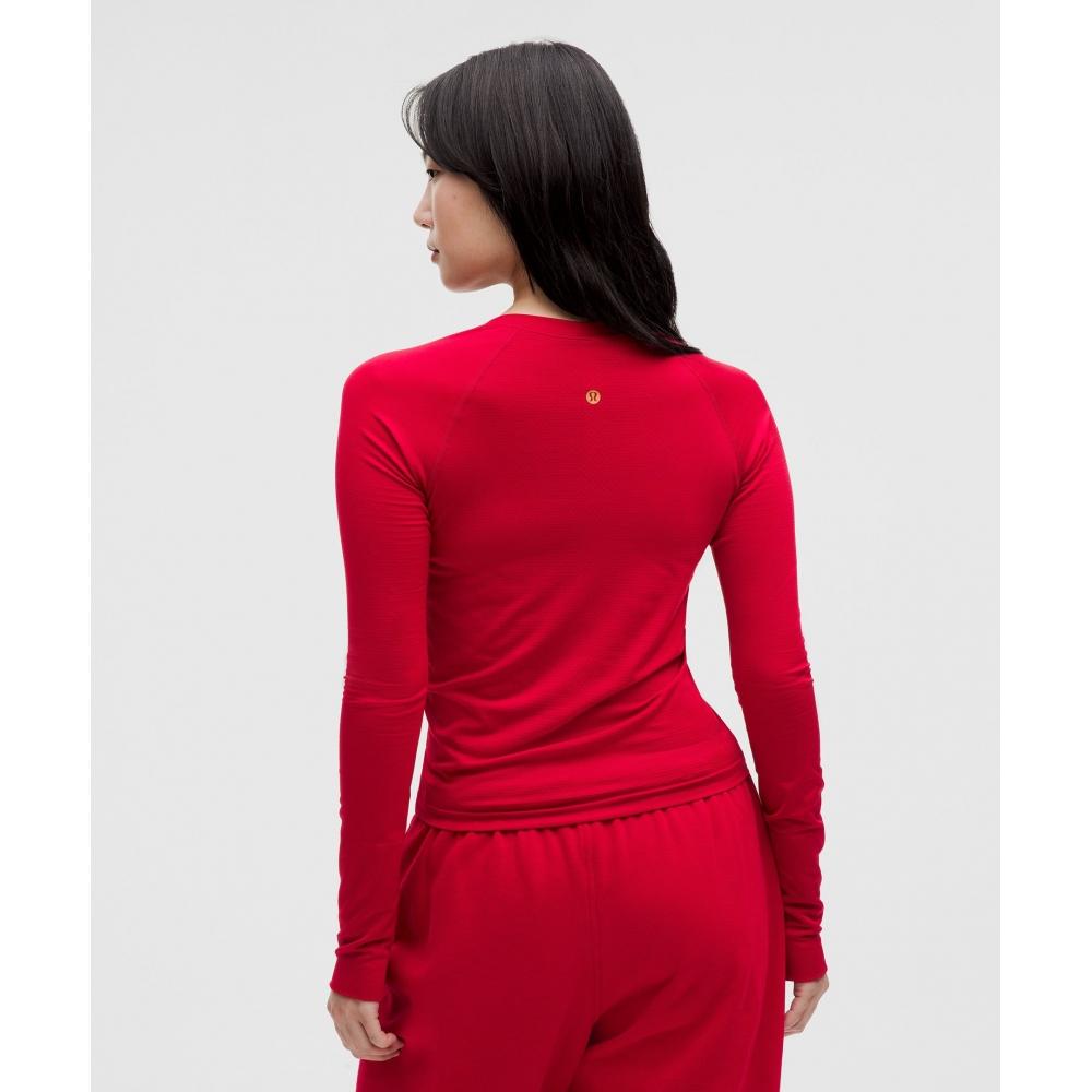 Lululemon Lunar New Year Swiftly Tech Long Sleeve Shirt 2.0  Waist Length Dark Red Dark Red