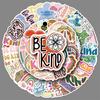 50 Friendly Psychology Doodle Stickers - Be Kind English Decoration for Phone Cases, Water Bottles, DIY Projects