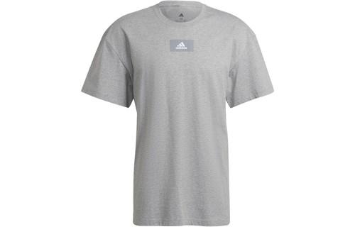adidas Pure Color Logo Casual Round Neck Short Sleeve T-Shirt XL серый