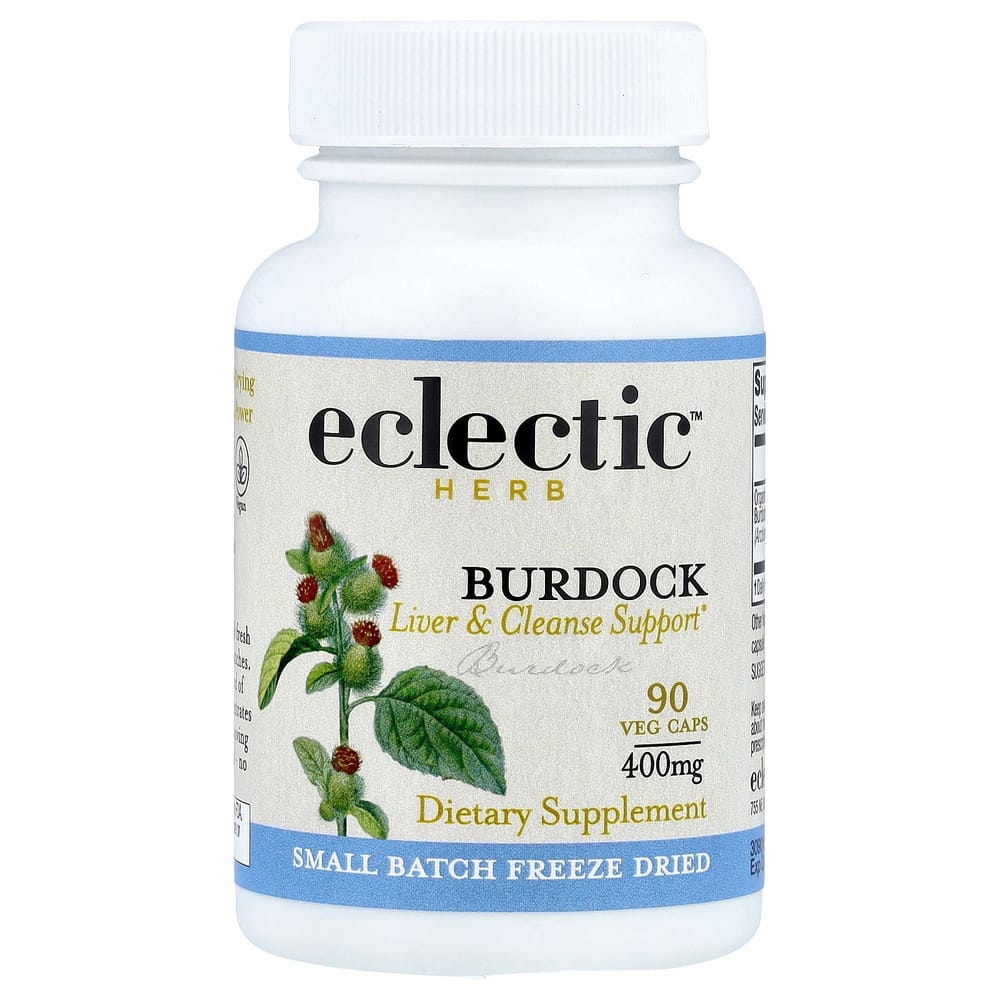 Eclectic Institute Raw Freeze-Dried Burdock, 400mg, Non-GMO Veggie Capsules, 90 Count
