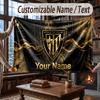 Custom Name Flannel Throw Blanket Athletic Bilbao FC Pattern Warm Home Decoration