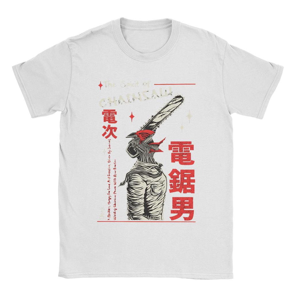 Men's T-Shirt Denji Chainsaw Man Manga Amazing 100% Cotton Tees Short Sleeve  T Shirt Round Neck Clothing Gift